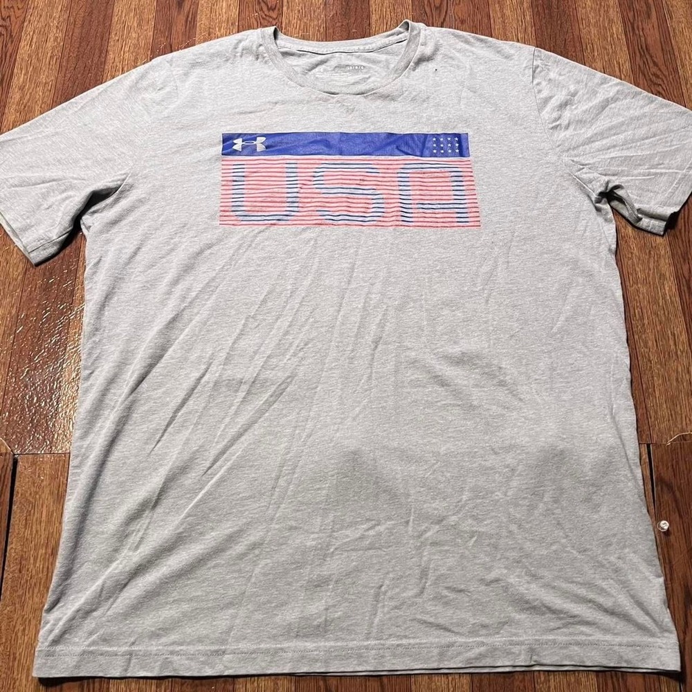 Under Armour Heat Gear Retro USA Sportswear Running Shirt large